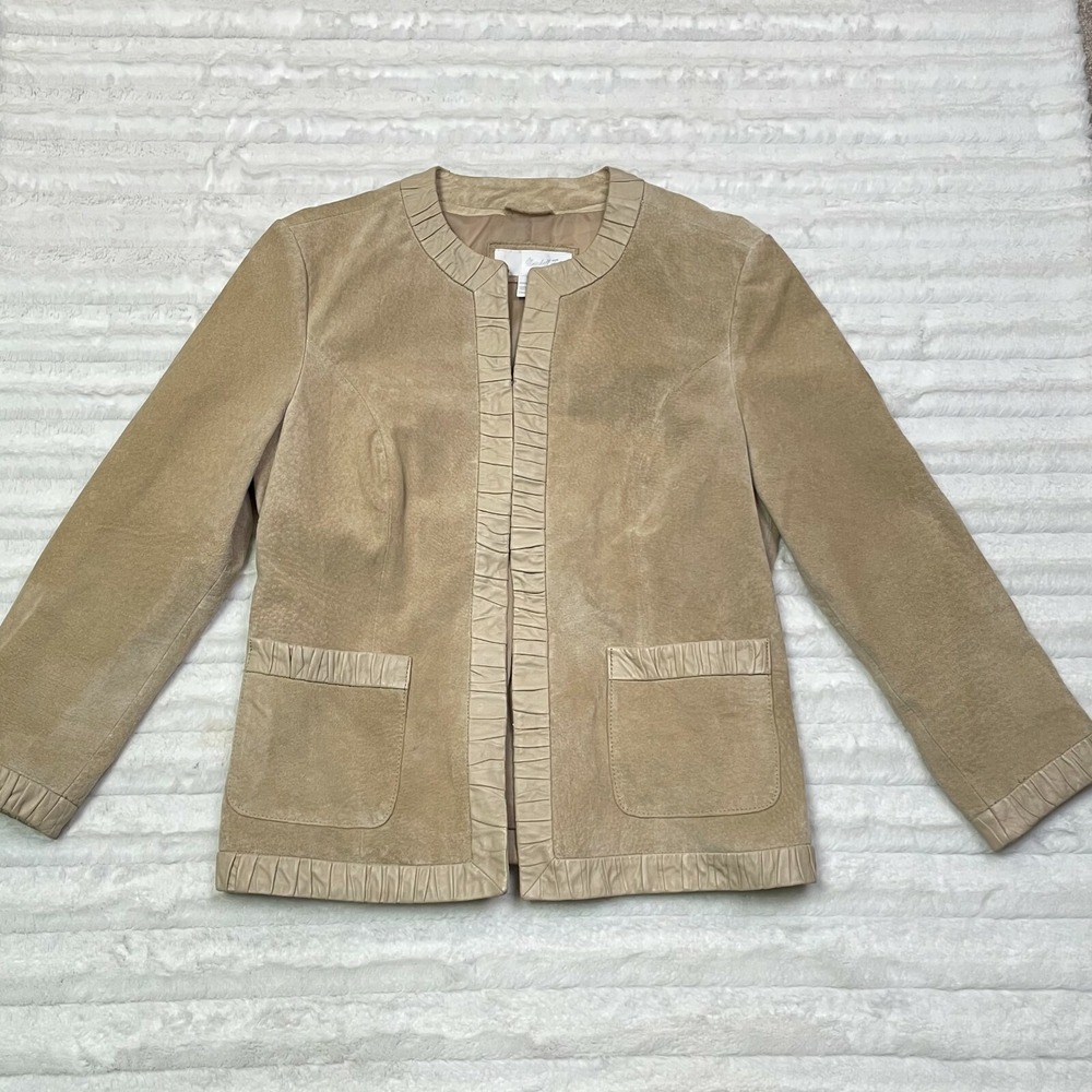 Marshall Fields Vintage 90s Womens Sz 6 M Suede Over Coat‎ Jacket Blazer